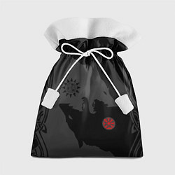 Мешок для подарков Волки викингов с обережными символами - тату, цвет: 3D-принт