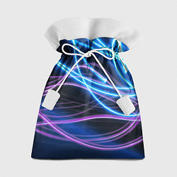 Мешок для подарков Неоновая абстракция на темном, цвет: 3D-принт