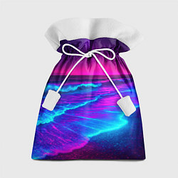Подарочный мешок Неоновое море - ночные волны