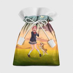 Мешок для подарков Сиратори Айра играет с песиком - Дандадан, цвет: 3D-принт