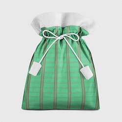 Подарочный мешок Color green cage brown stripes