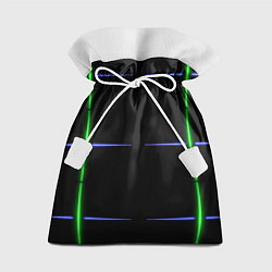 Подарочный мешок Color black green purple stripes