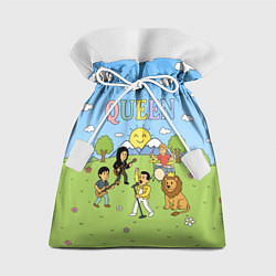 Подарочный мешок Queen мультяшный стиль на поляне