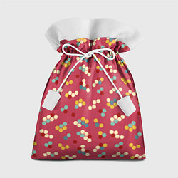 Мешок для подарков Мозаика из шестиугольников на розовом, цвет: 3D-принт