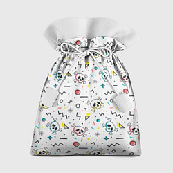Подарочный мешок Паттерн с черепами и геометрическими фигурами на Х