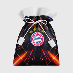 Мешок для подарков Бавария Мюнхен неоновая абстракция, цвет: 3D-принт