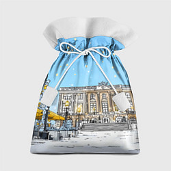 Мешок для подарков Новогодний день в Москве, цвет: 3D-принт