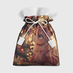 Мешок для подарков Лошадка любуется новогодней елкой, цвет: 3D-принт