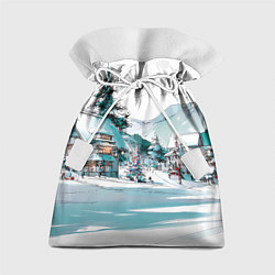 Подарочный мешок Дома и елки - Новый год