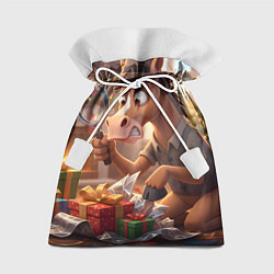 Мешок для подарков Новогодний конь сыщик, цвет: 3D-принт