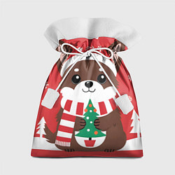 Подарочный мешок Новогодний пес с елочкой