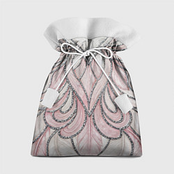 Мешок для подарков Нежно розовый орнамент из перьев, цвет: 3D-принт