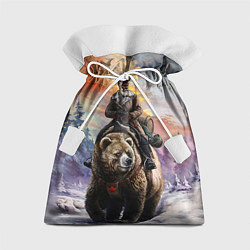 Мешок для подарков Красноармеец на медведе, цвет: 3D-принт
