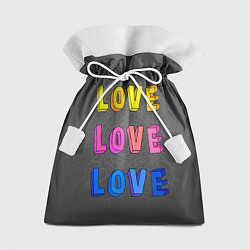 Мешок для подарков Love Love Love, цвет: 3D-принт
