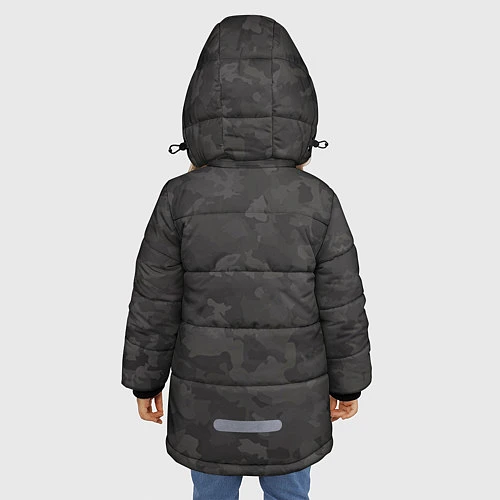 Зимняя куртка для девочки Камуфляжная обезьяна / 3D-Черный – фото 4