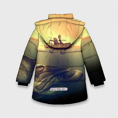 Зимняя куртка для девочки День на рыбалке / 3D-Светло-серый – фото 2