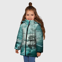 Куртка зимняя для девочки Море, цвет: 3D-черный — фото 2
