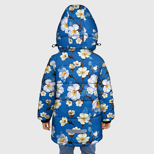 Зимняя куртка для девочки Цветы ретро 5 / 3D-Черный – фото 4