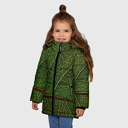 Куртка зимняя для девочки Листик, цвет: 3D-черный — фото 2
