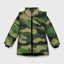 Зимняя куртка для девочки Камуфляж: хаки/зеленый