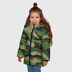 Куртка зимняя для девочки Камуфляж: хаки/зеленый, цвет: 3D-красный — фото 2