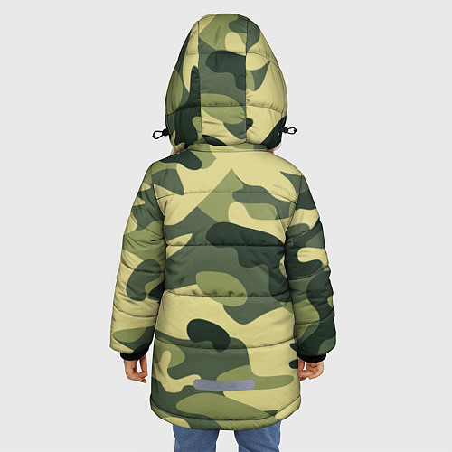 Зимняя куртка для девочки Камуфляж: зеленый/хаки / 3D-Красный – фото 4