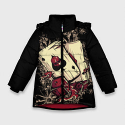 Куртка зимняя для девочки Карты дьявола, цвет: 3D-красный