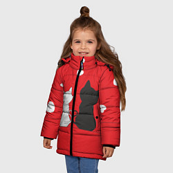 Куртка зимняя для девочки Cat Love, цвет: 3D-красный — фото 2