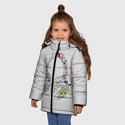 Куртка зимняя для девочки Музыка улиц, цвет: 3D-черный — фото 2