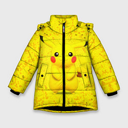 Куртка зимняя для девочки Pikachu, цвет: 3D-черный