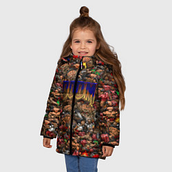 Куртка зимняя для девочки DOOM: Pixel Monsters, цвет: 3D-черный — фото 2