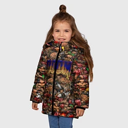 Куртка зимняя для девочки DOOM: Pixel Monsters, цвет: 3D-красный — фото 2