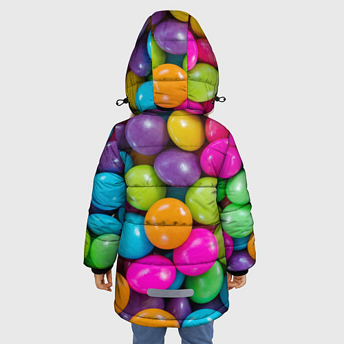 Зимняя куртка для девочки Конфетки / 3D-Черный – фото 4