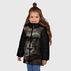 Куртка зимняя для девочки Глаза гориллы, цвет: 3D-черный — фото 2