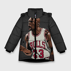 Куртка зимняя для девочки Bulls 23: Jordan, цвет: 3D-черный