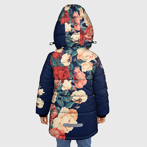 Зимняя куртка для девочки Fashion flowers / 3D-Черный – фото 4