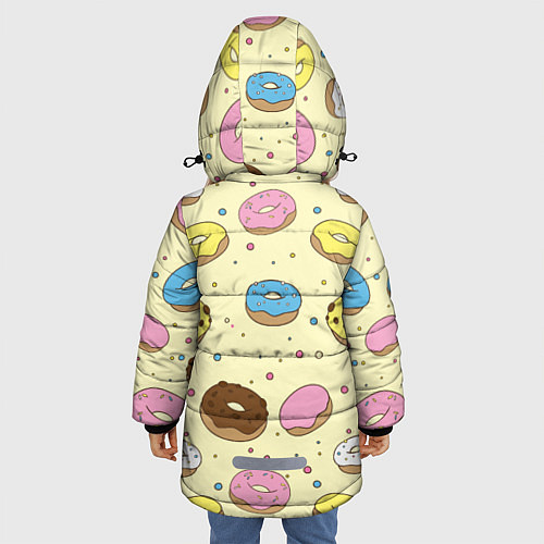 Зимняя куртка для девочки Сладкие пончики / 3D-Черный – фото 4