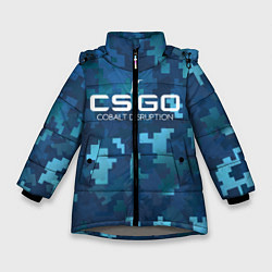 Куртка зимняя для девочки Cs:go - Cobalt Disruption Ржавый кобальт, цвет: 3D-светло-серый