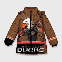 Куртка зимняя для девочки Anaheim Ducks, цвет: 3D-черный