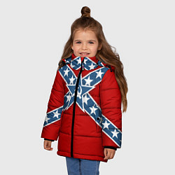 Куртка зимняя для девочки Флаг советской конфедерации, цвет: 3D-черный — фото 2
