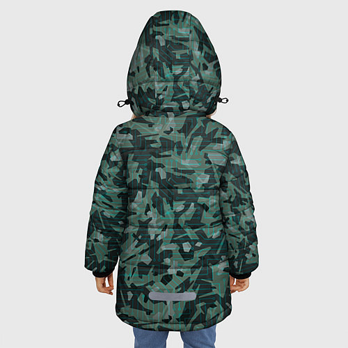 Зимняя куртка для девочки Войска связи. Камуфляж / 3D-Черный – фото 4
