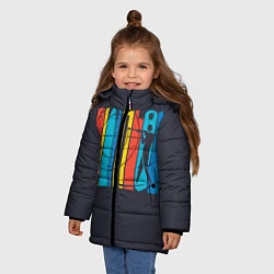 Куртка зимняя для девочки Радужный спорт, цвет: 3D-черный — фото 2