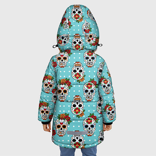 Зимняя куртка для девочки Узор Черепа Чикано / 3D-Черный – фото 4