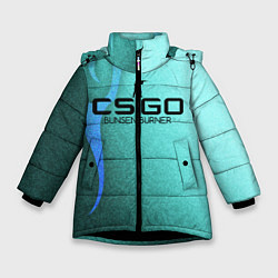 Куртка зимняя для девочки Cs:go - Bunsen burner, style glock-18 Горелка Бунз, цвет: 3D-черный