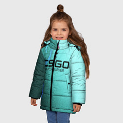 Куртка зимняя для девочки Cs:go - Bunsen burner, style glock-18 Горелка Бунз, цвет: 3D-черный — фото 2