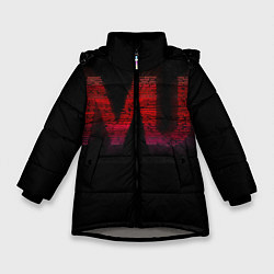 Куртка зимняя для девочки Manchester United team, цвет: 3D-светло-серый