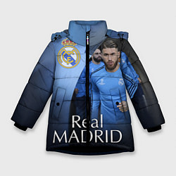 Куртка зимняя для девочки Real Madrid, цвет: 3D-черный