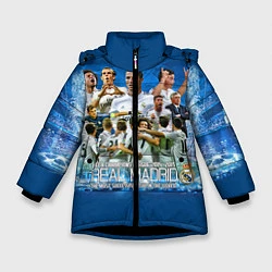 Куртка зимняя для девочки Real Madrid, цвет: 3D-черный