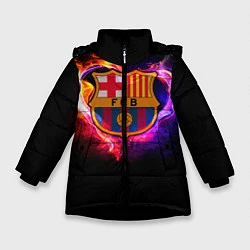 Куртка зимняя для девочки Barcelona7, цвет: 3D-черный