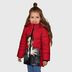 Куртка зимняя для девочки Дауни младший, цвет: 3D-красный — фото 2